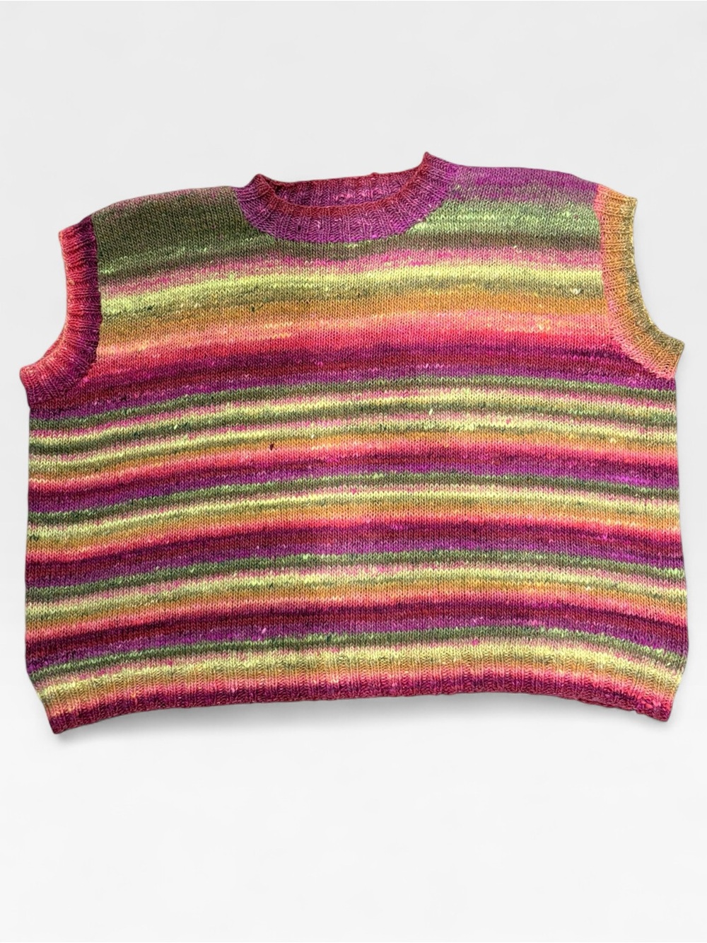 Hand Knit Noro Saiun Wool Sweater Vest Aisusuku Multicolor Oversized